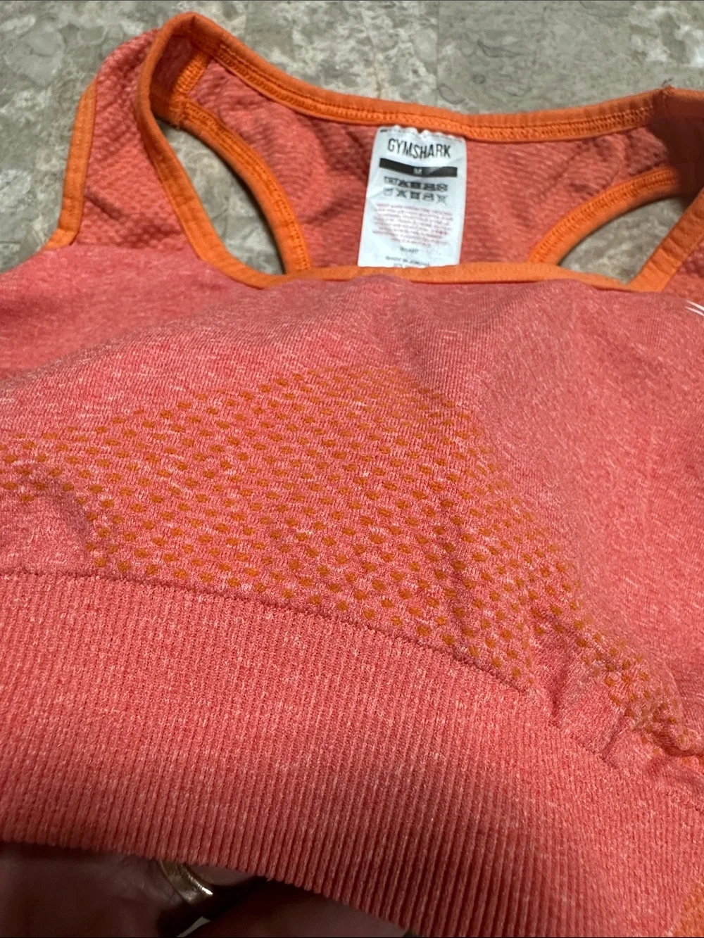 Gymshark Coral-Orange Seamless Racerback Sports Bra